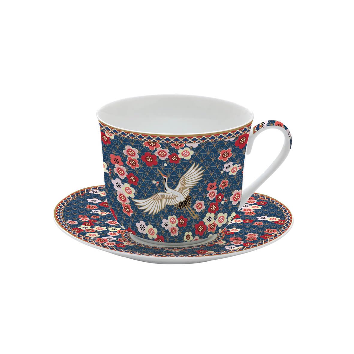 Coffret Tasse 400ml Porcelaine Okinawa Easy Life sous tasse idée cadeau raffinée