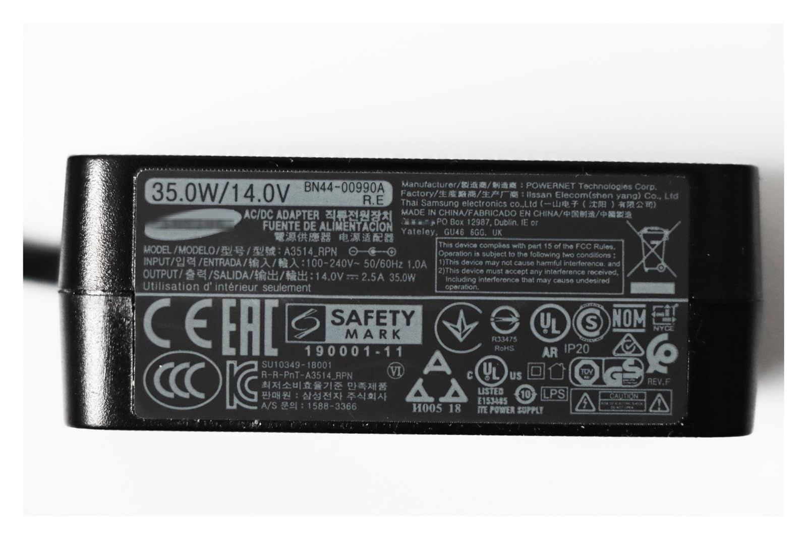 Linea TV For LC27F398FWUXEN LC27F398FWNXZA LC27F398FWU LF27G35TFW Caricatore 14V 2.5A 35W Assemblaggio Filo BN44-00990A A3514_RPN Monitor AC/DC Adattatore