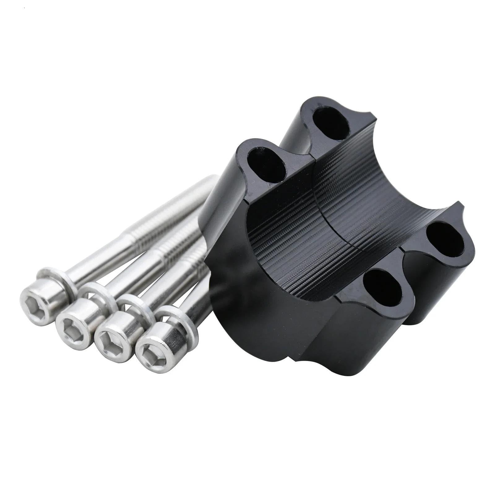 Pièces Moto Pour 22/28mm Universel Moto Guidon Riser Support De Montage Pince(22mm Black)