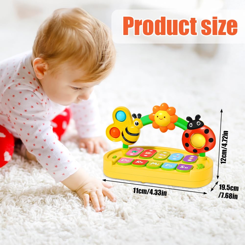 AOOTE Baby Keyboard Piano Toy, Baby Piano Toy with Lights & Sounds, Light Up Educational Musical Toys for Boys & Girls, Interactive Early Learning Toys for Early Learning & Sensory Development - Image 2