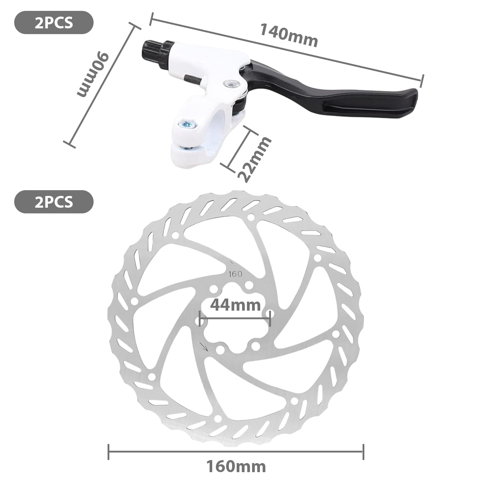 Scheibenbremse Fahrrad Set, 160mm Bremsscheiben Fahrrad, Mechanische Fahrrad Bremse Für Mountainbike Und Rennrad, Hochwertiger Bremssattel, Werkzeugloser Belageinsteller, Für Shimano Kompatibel