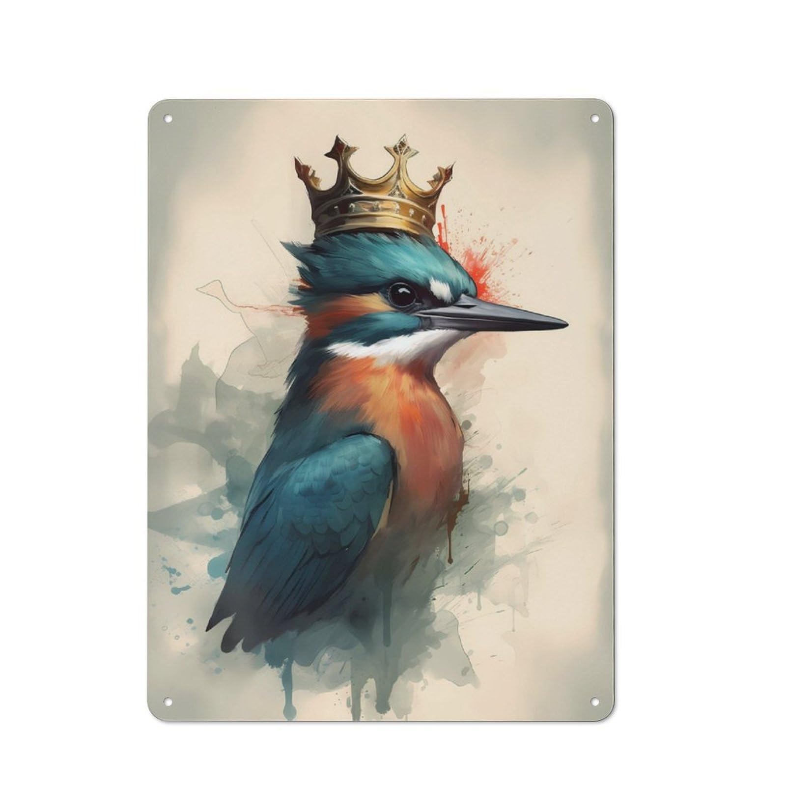 Junmoney Kingfisher Bird Wizardry Vintage Metal Sign 40X30cm, Bistro Style Bistro Wall Plaque For Cafe, Bistro, Bakery Or Restaurant