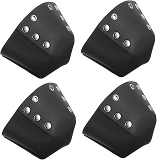 DOITOOL 4Pcs Arnês Pretos Acessórios De Patinação Acessórios De Skate Biqueira De Couro Protetores De Biqueira De Patim De Rolo Capa De Biqueira Quad Roller Protetor De Dedo