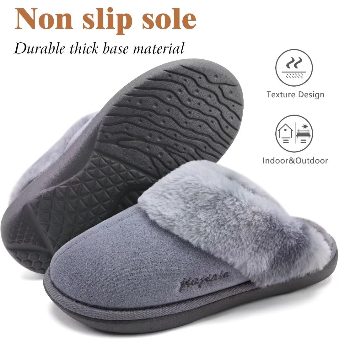 jiajiale Pantofole Donne Delle Accogliente Caldo Fluff Slipper Per Inverno Slip On Cuscino Morbido Memory Foam Scarpe Casa Con Suola In Gomma Dura Indoor Outdoor