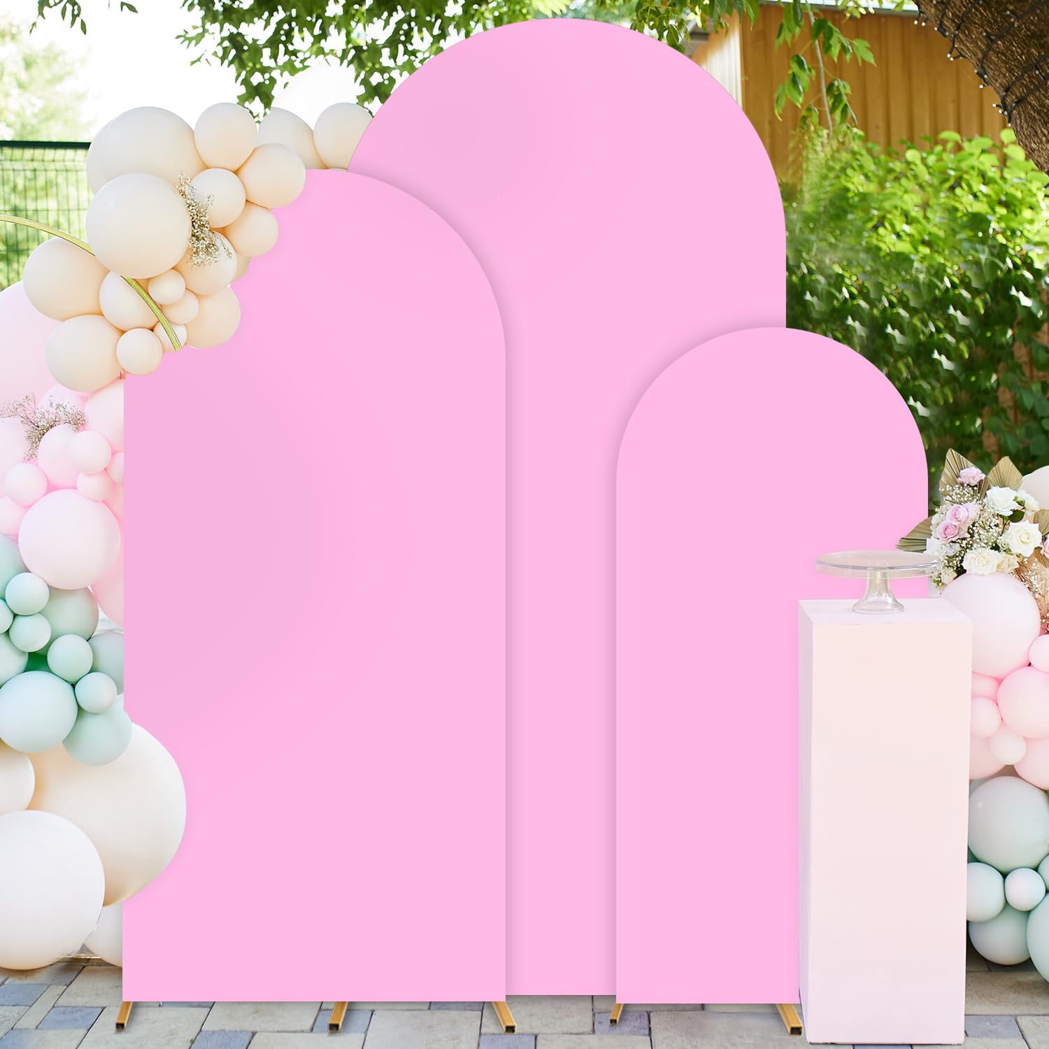 2 Coperture Per Fondali Ad Arco In Spandex – 1,8m E 2,2m, Colori Haze Blu E Crema, Lavabili E Riutilizzabili