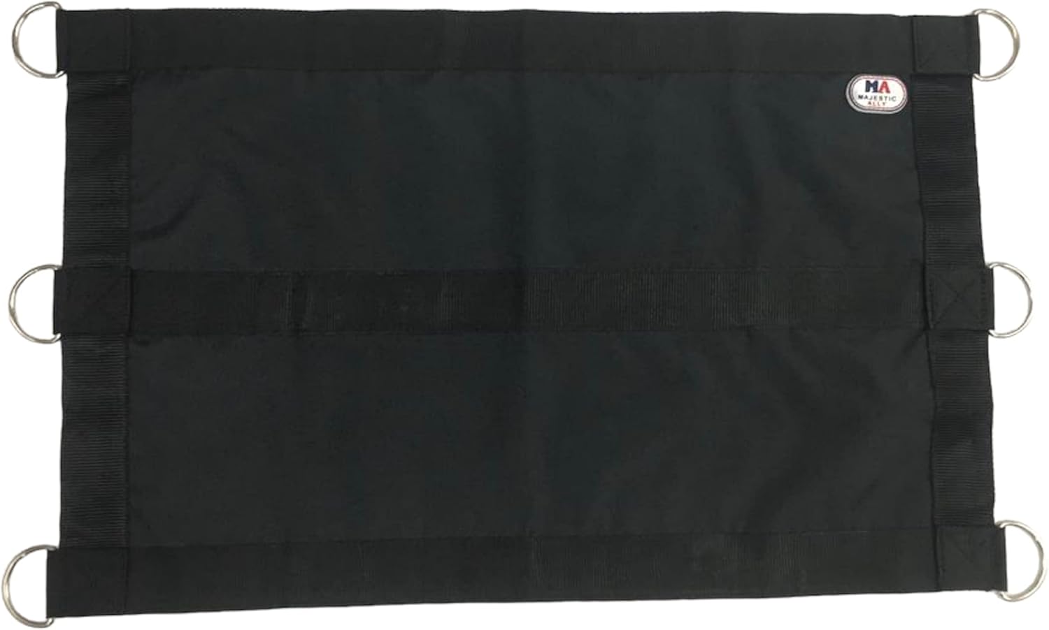 Majestic Ally 1200D 29"x19" Horse Stall Guard with Replaceable and Adjustable Length Straps and Replaceable Hardware (Black Black)