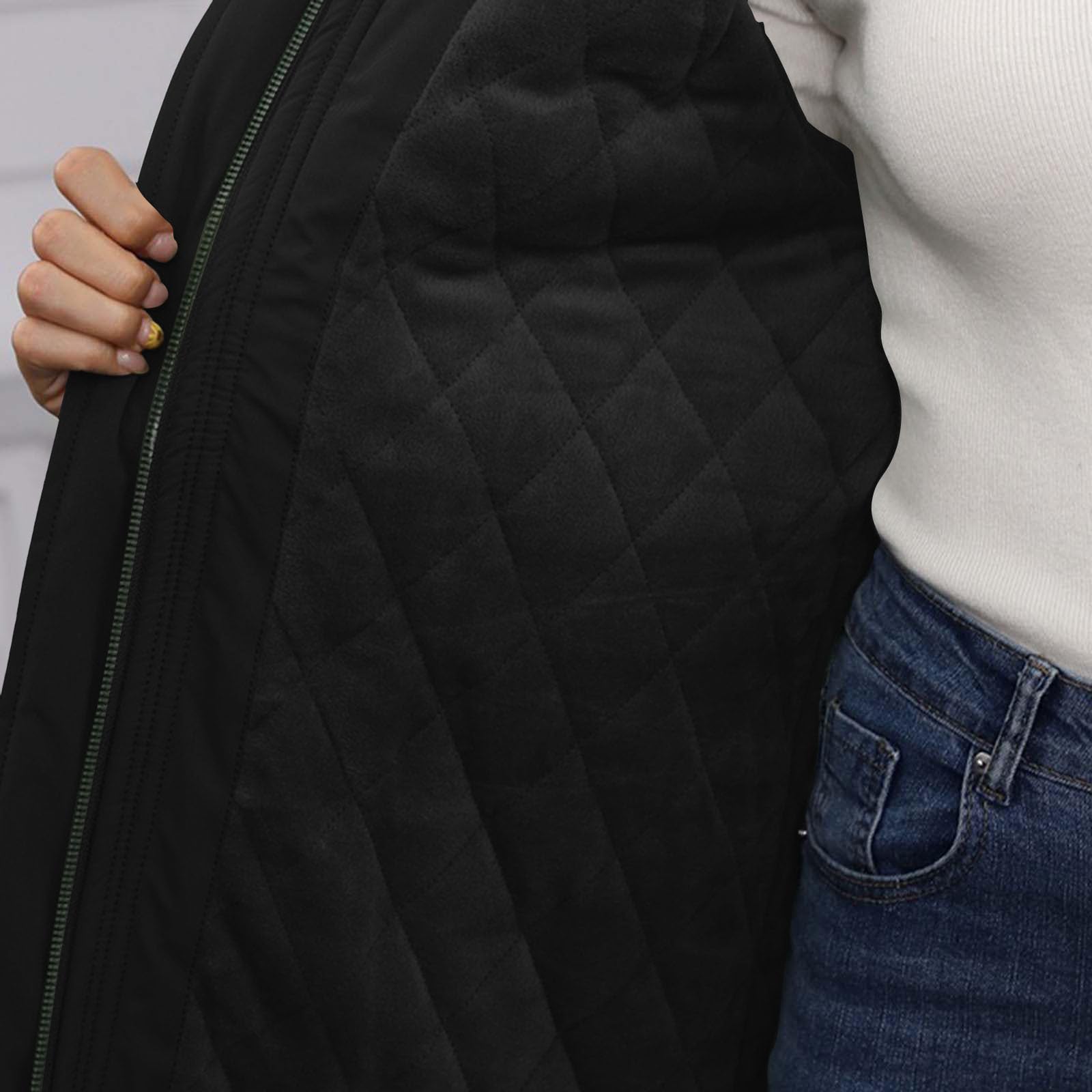 Giacca impermeabile 3 in 1 da donna con cappuccio foderata in pile