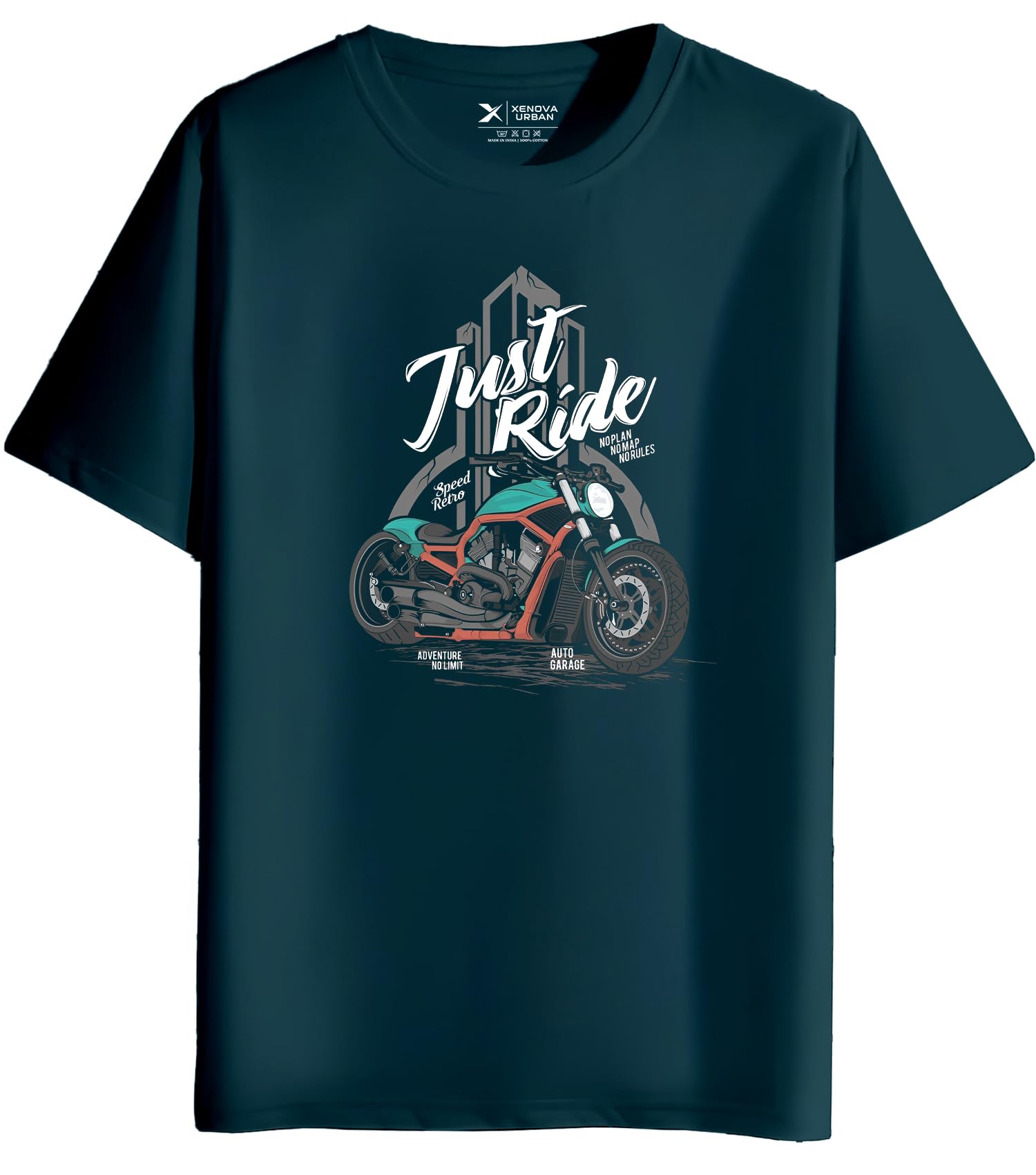 xenovaurban Men's Regular Fit Printed Round Neck Cotton T-Shirt | Graphic Printed Casual Wear Unisex Fit XS to 3XL Tshirt RN-BIKE2-picture-15