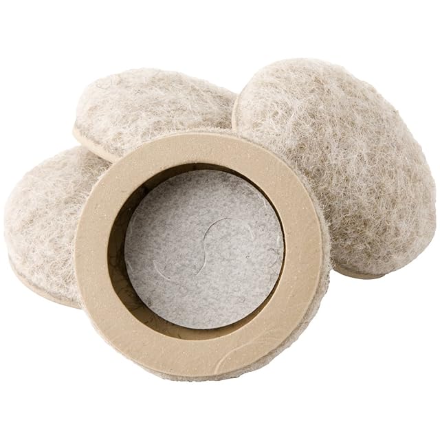 Super Sliders Secure Grip Formed Felt Movers for Furniture to Protect Hard Surfaces 2 Beige 4 Pack