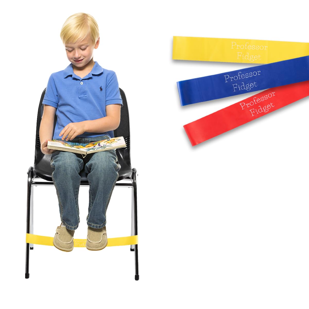 5 Bandes élastiques Pour Chaise D'enfant - Anti-stress, Sensoriel, TDAH, Autisme - Lot Multicolore