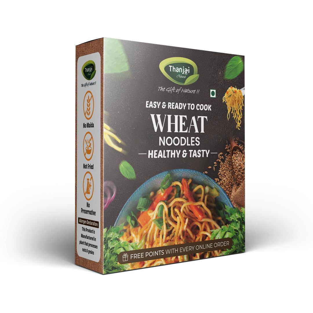 Thanjai Natural Noodles 180 Grams X 4 Varieties (720 Grams) of Homemade Natural Wheat | Tomato | Pearl and Ragi Millets Noodles(No Preservatives, No Chemicals, No Artificial Extract) 3