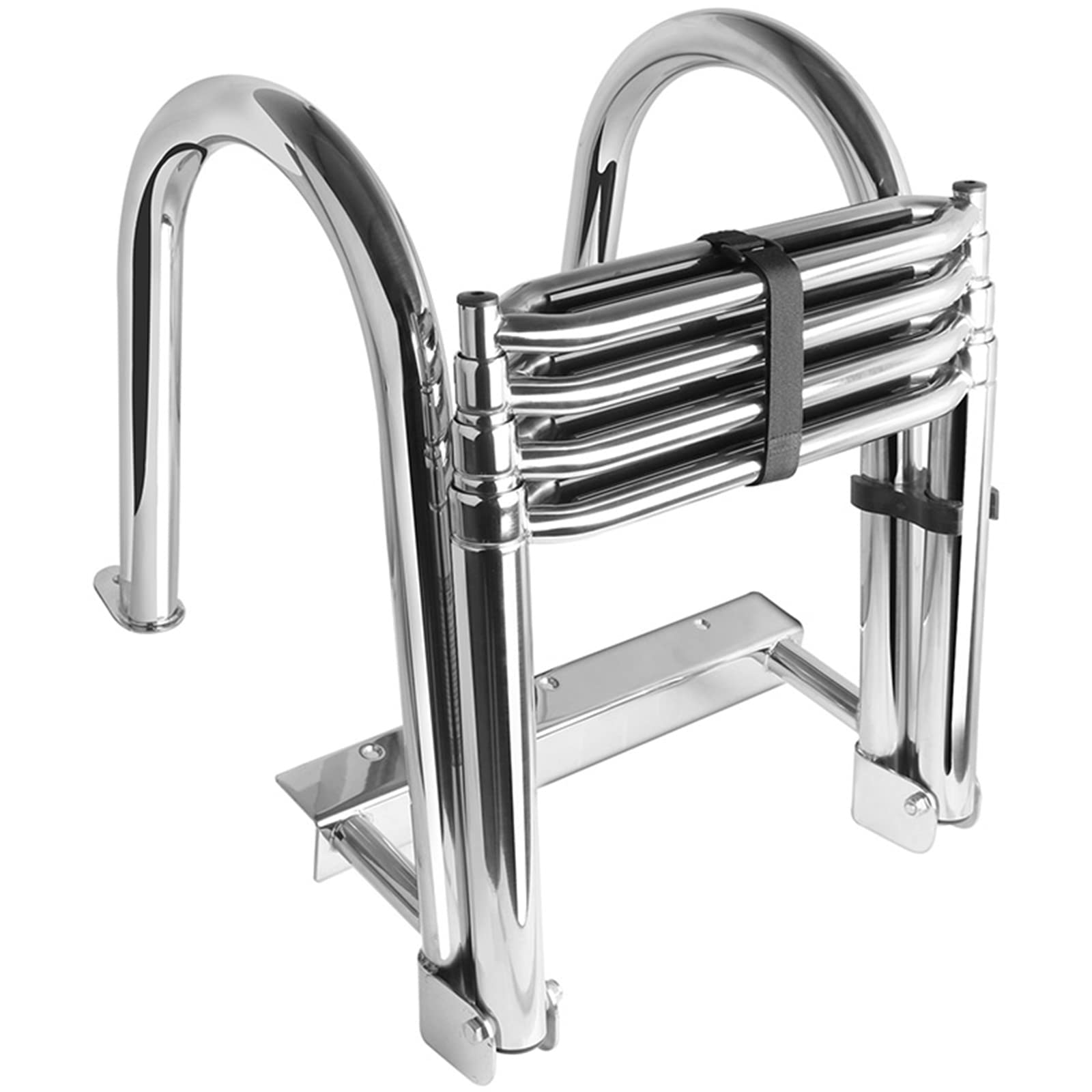 Échelle de pont de bain 4 marches pliante et robuste pour entrée arrière