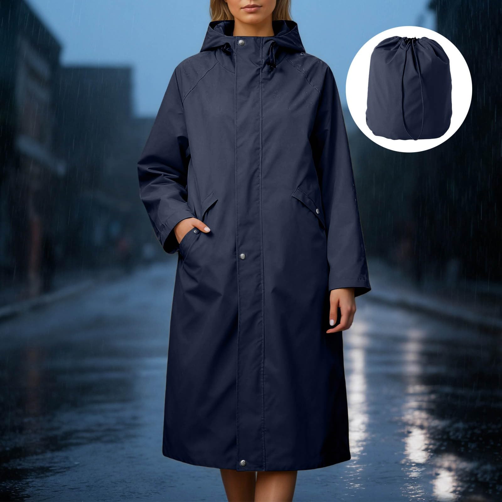 Regenmantel Damen Winddichter Damenponcho Für Outdoor Fahrrad Regenbekleidung Wasserdichter Mantel Mit Kapuze Schnell Trocknend Für Wandern, Radfahren, Camping Und Reisen