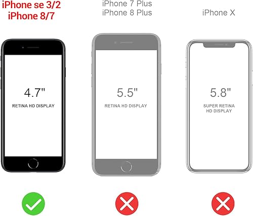 Miniatura 2 de Funda para iPhone SE 202220203rd2rd, iPhone 87 a prueba de golpes a prueba de caídas prueba de caídas de grado militar con funda antideslizante,