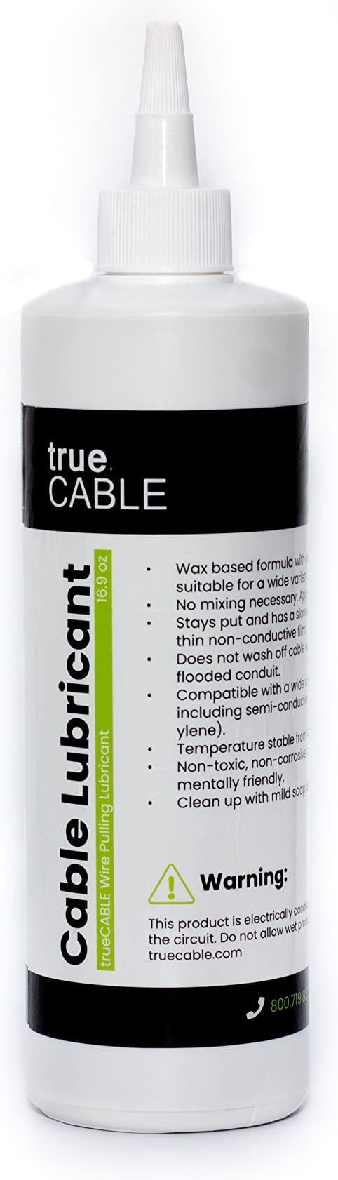 trueCABLE Synthetic Wax Wire and Cable Pulling Lubricant, 16.9 Ounce Squeeze Bottle