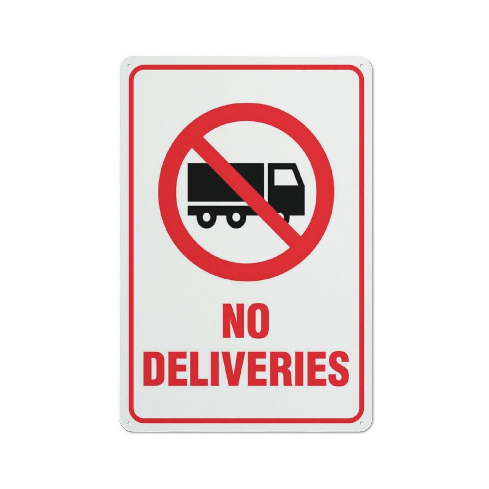 No Deliveries Sign 12X8 Inch Aluminum Uv Ink Printed For House And Business
