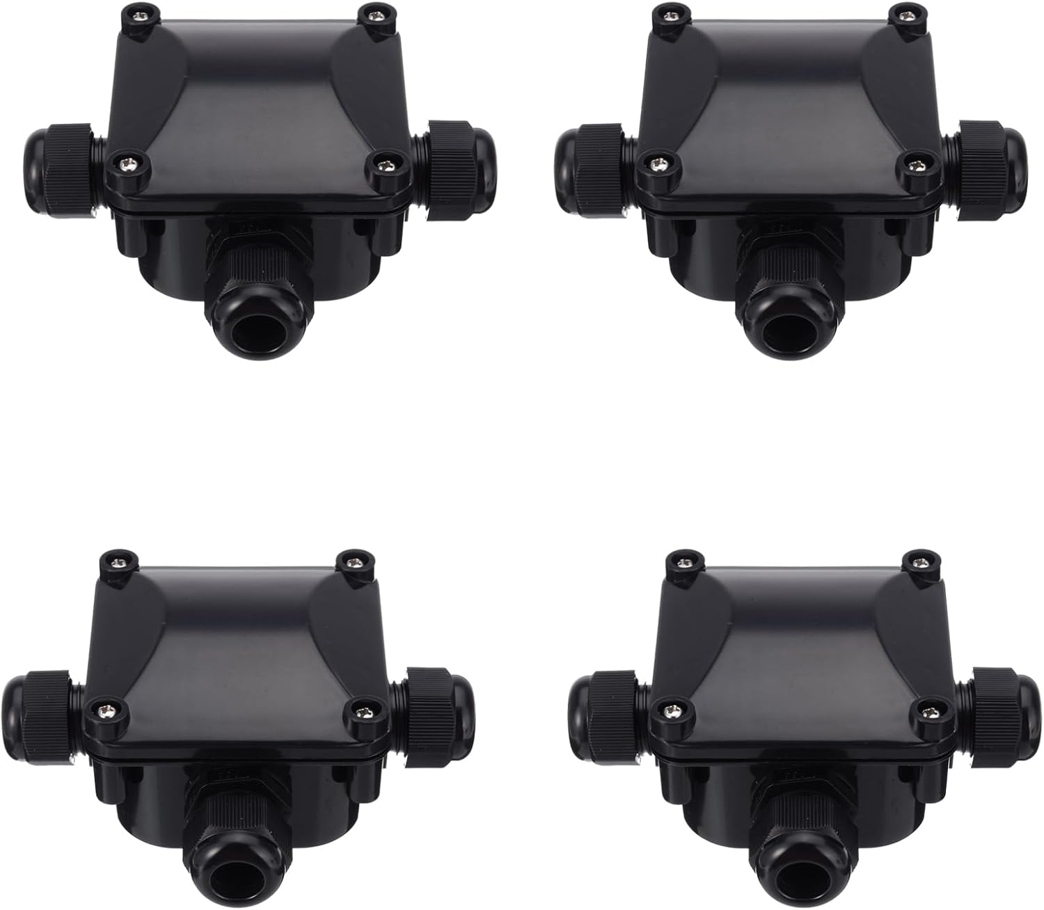 Waterproof Junction Box 3 Way Electrical Junction Box Outdoor Waterproof Junction Box for Wires with a Diameter of 10.5-6.5mm(4 Pcs)