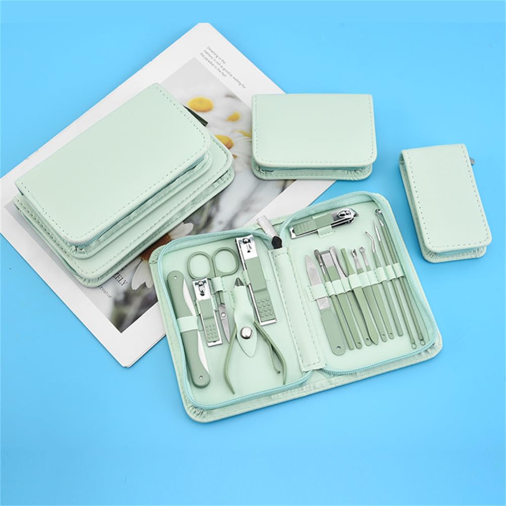 Nagelknipser Set, Edelstahl Maniküre und Pediküre Werkzeug Kit mit Cutters, Schere und Ohrlöffel für den Haushalt