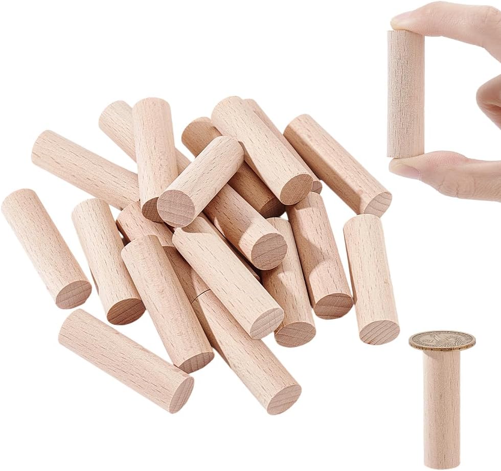 NBEADS 20 Pcs Wooden Craft Blocks - 2"x0.6" Unfinished Beech Wood Round Sticks for DIY Crafts, Painting, Home and Garden Decoration