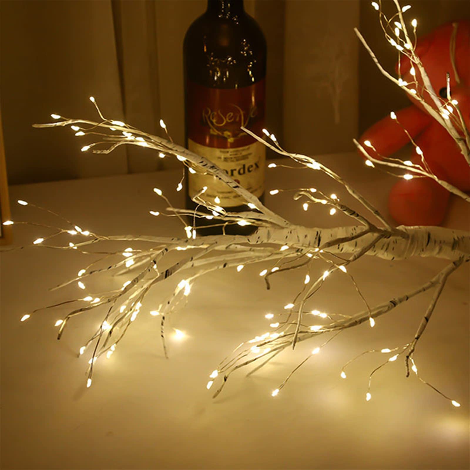 Luz de Árbol de Abedul LED Decoración de Habitación Luz de Noche Día de Año Nuevo