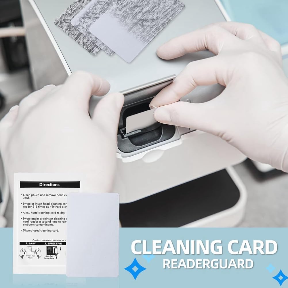 Carte di Pulizia CR80, Pulitore per Lettori di Schede A Doppio Lato, Carte di Pulizia per Terminali A Scorrimento POS -CR80 Pulitore per Chip di Carte (10 Pezzi) Facile da Installare Facile