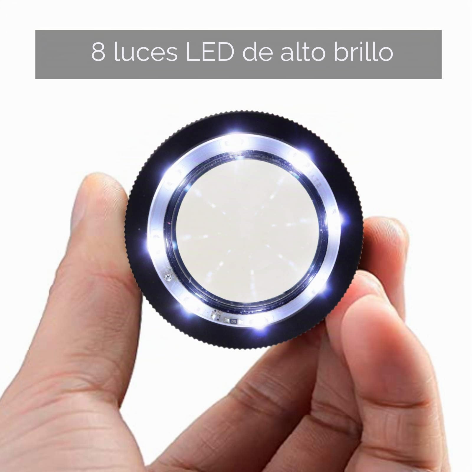Lupa Escala Aumento De 10x Carta De Escala 20 Mm De Luz LED 8 Y 25 Mm Campo De Visión (4 GRÁFICO DE Escala)
