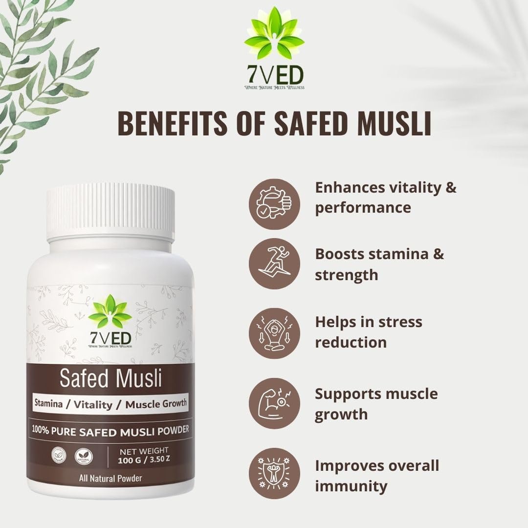 7VED Herbal Combo Pack – Gokhru, Akarkara, Ashwagandha, Kaunch Beej, Safed Musli & Shatavari Powder – 6 x 100g Each | Ayurvedic Health & Wellness Pack | 100% Pure & Natural - Image 6 thumbnail