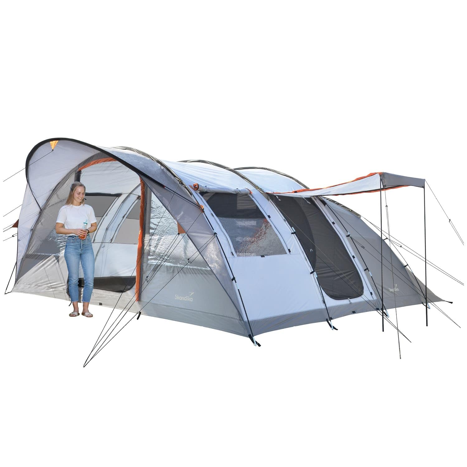 Skandika Tente Tunnel Egersund pour 3/5/7 Personnes | Tente de Camping familiale avec Technologie Sleeper, Tapis de Sol Cousu, Hauteur 2m | Outdoor, Plein Air