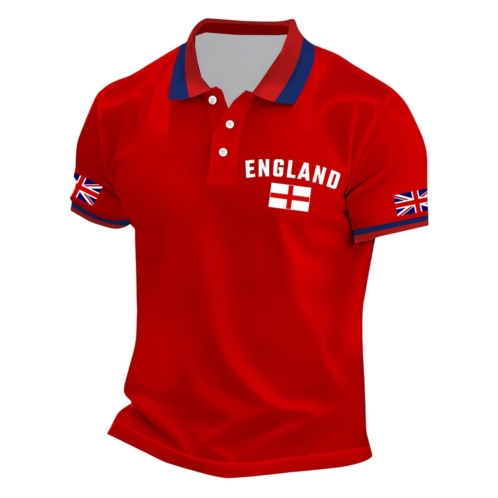 Men's Union Jack Polo Shirts 2026 England National Day Golf Shirt Great British Bunting Flags Golf Tops Casual Short Sleeve Poloshirts Festival Tee Top