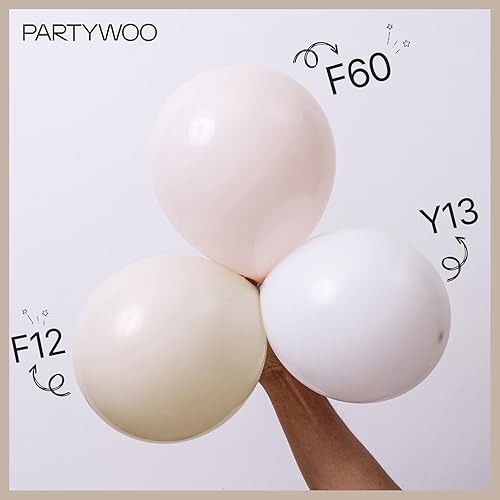 Miniatura 6 de PartyWoo Globos Blancos 127 piezas Diferentes Tamaños Paquete de 36 18 12 10 5 Pulgadas Kit de Arco de Globos de Látex Blanco Mate Guirnalda para