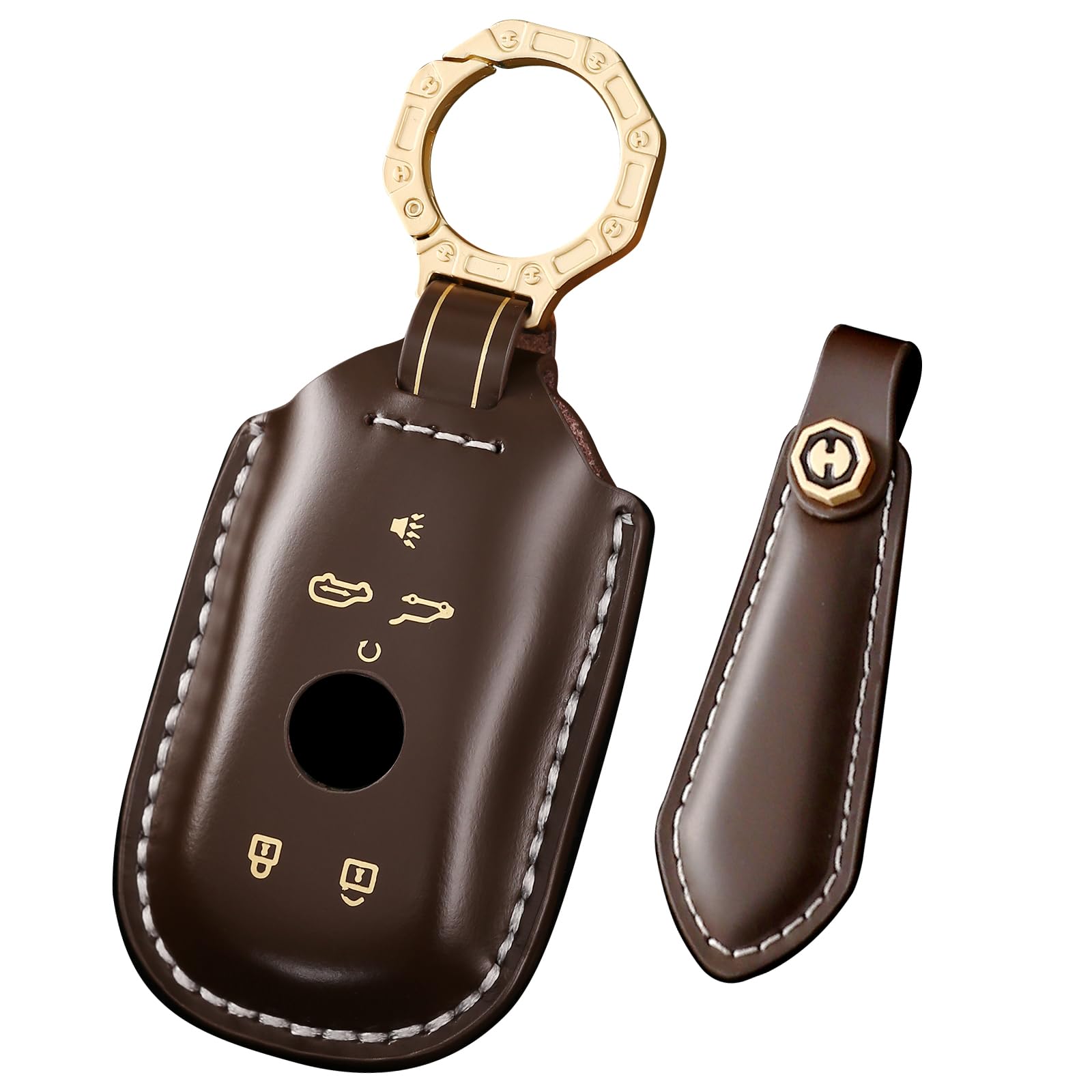Pasuje do etui na brelok Buick, prawdziwa skóra bydlęca, etui na kluczyki samochodowe