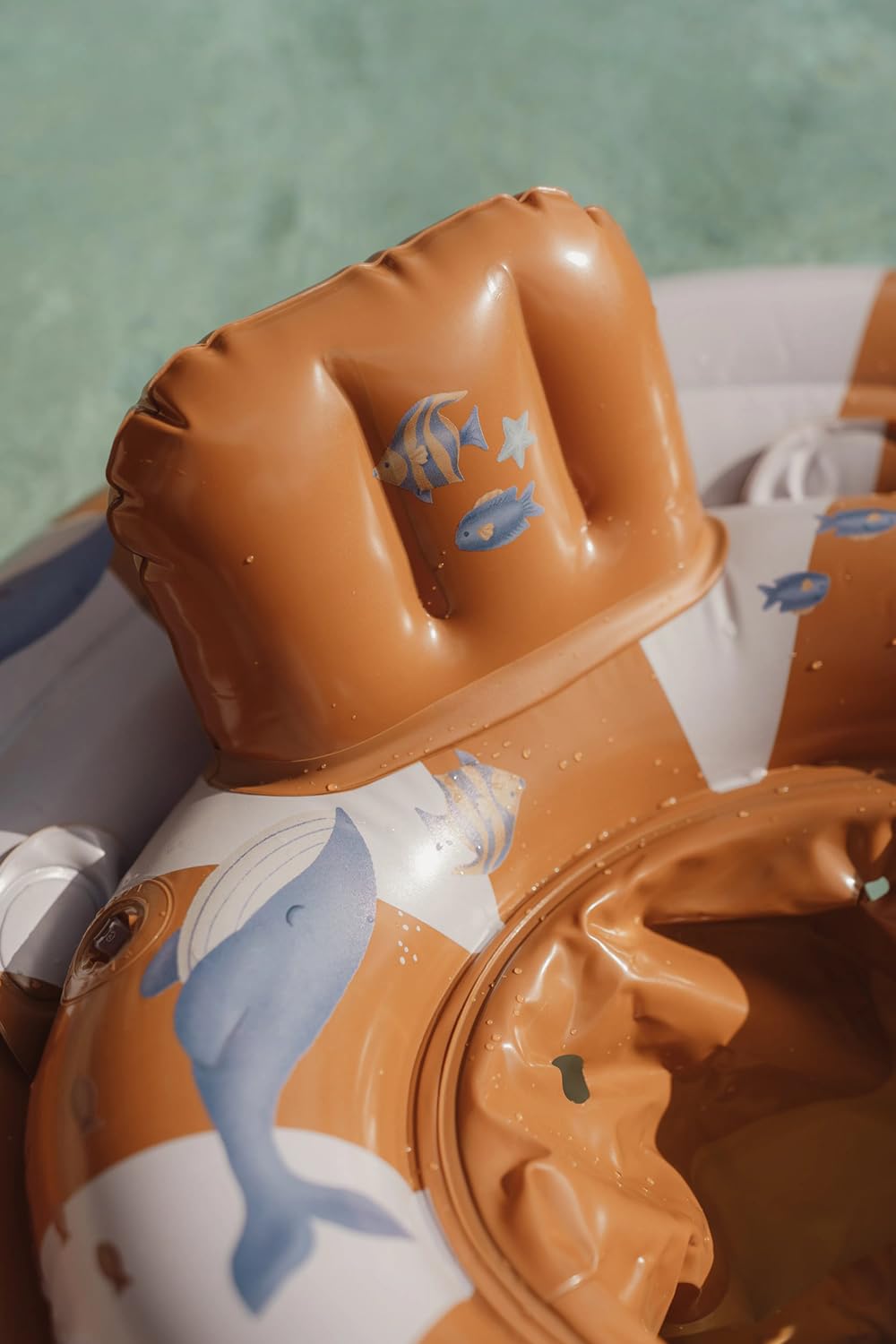 Little Dutch Seggiolino da nuoto per bambini, con anello di galleggiamento, gonfiabile, per ragazzi a partire dai 6 mesi, Ocean World arancione