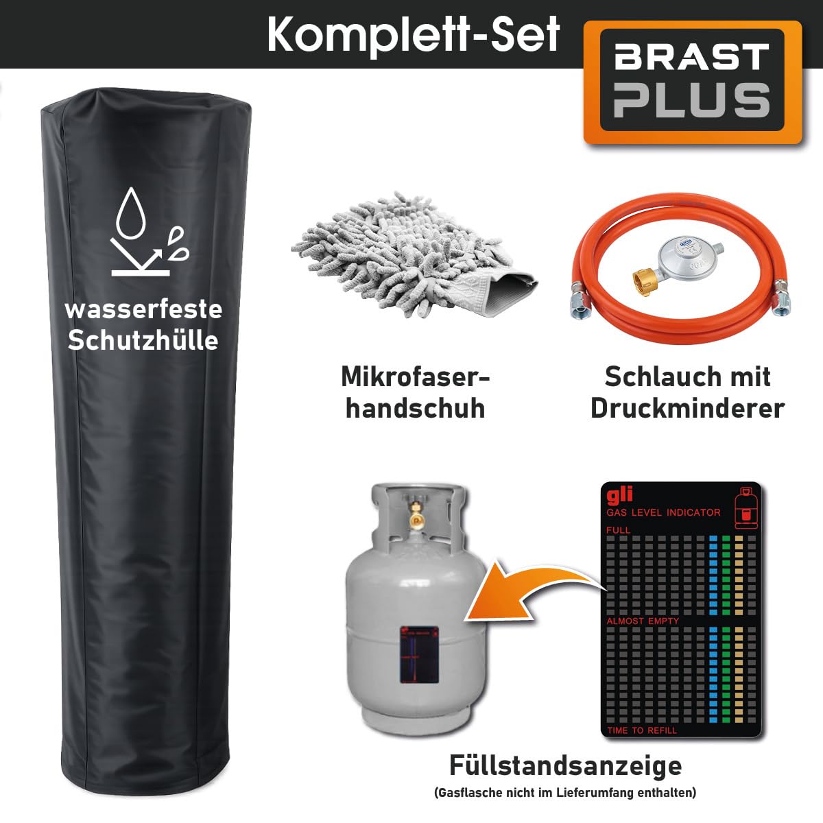 BRAST Gasheizer Gasheizstrahler FLAME | 2-stufige Heizleistung 4 oder 8 kW