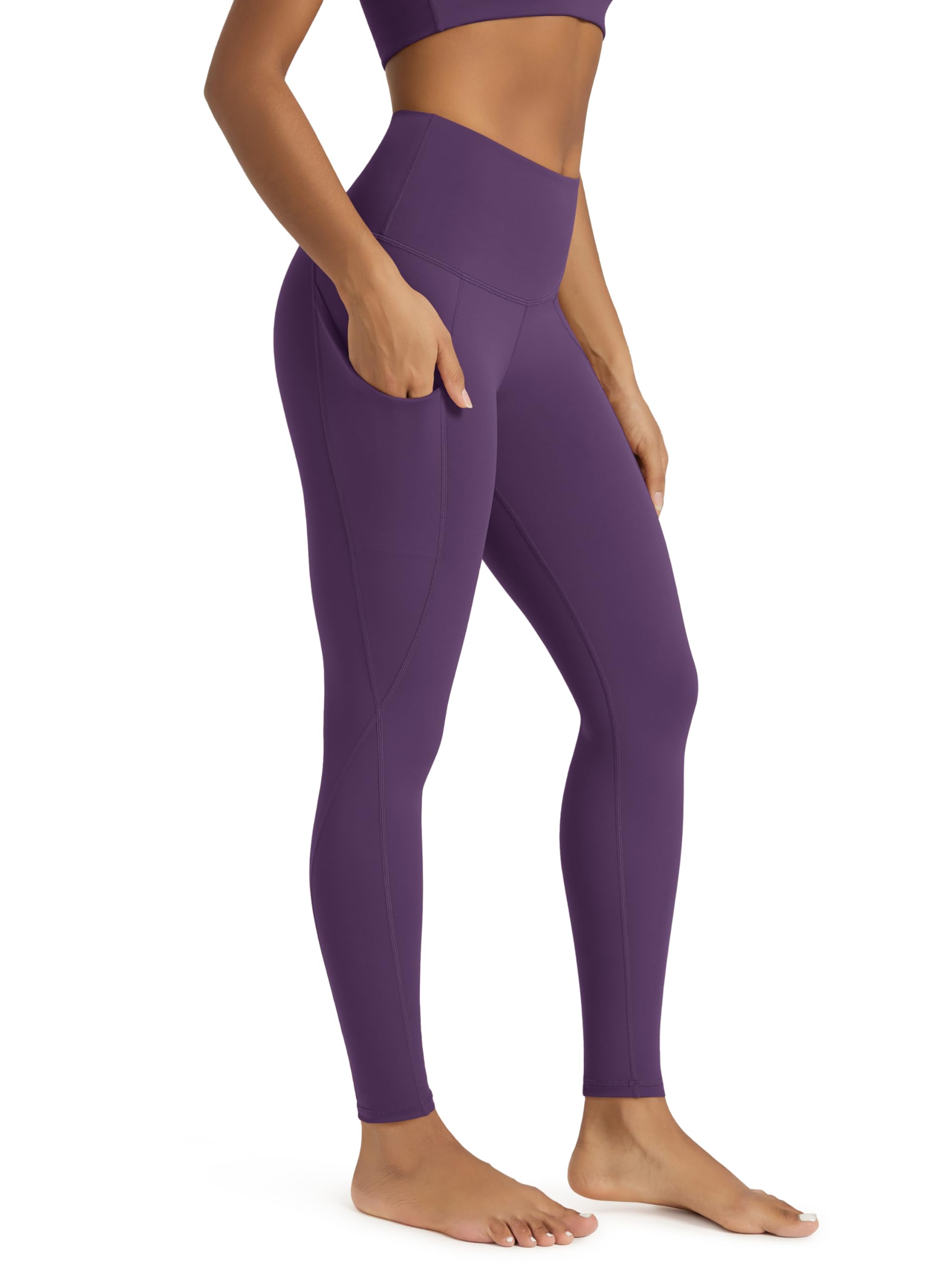 ODODOS Women's High Waisted Yoga Leggings with Pockets, Tummy Control Non See Through Workout Athletic Running Yoga Pants