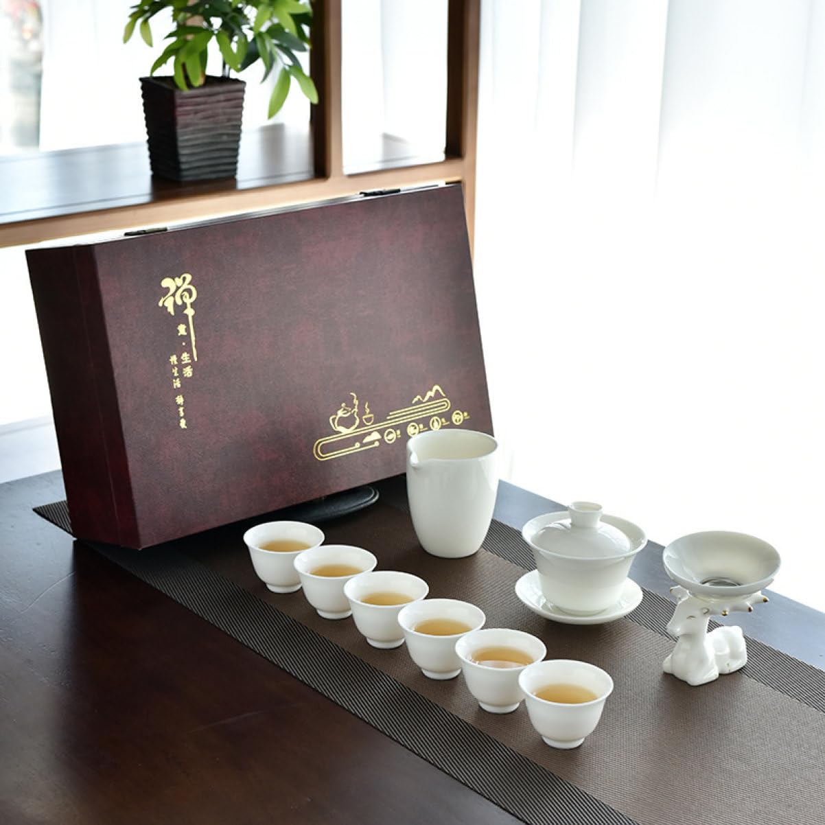 煎茶器セット 如意 煎茶 茶器セット 青白磁 小 宝瓶 急須 湯呑 片口 3客セット