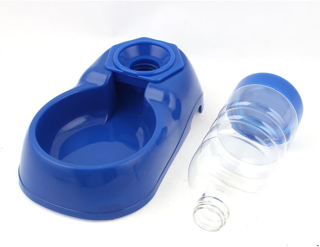 uxcell® Pet Dog Cat Travel Water Drinking Fountain Bowl Bottle, Blue