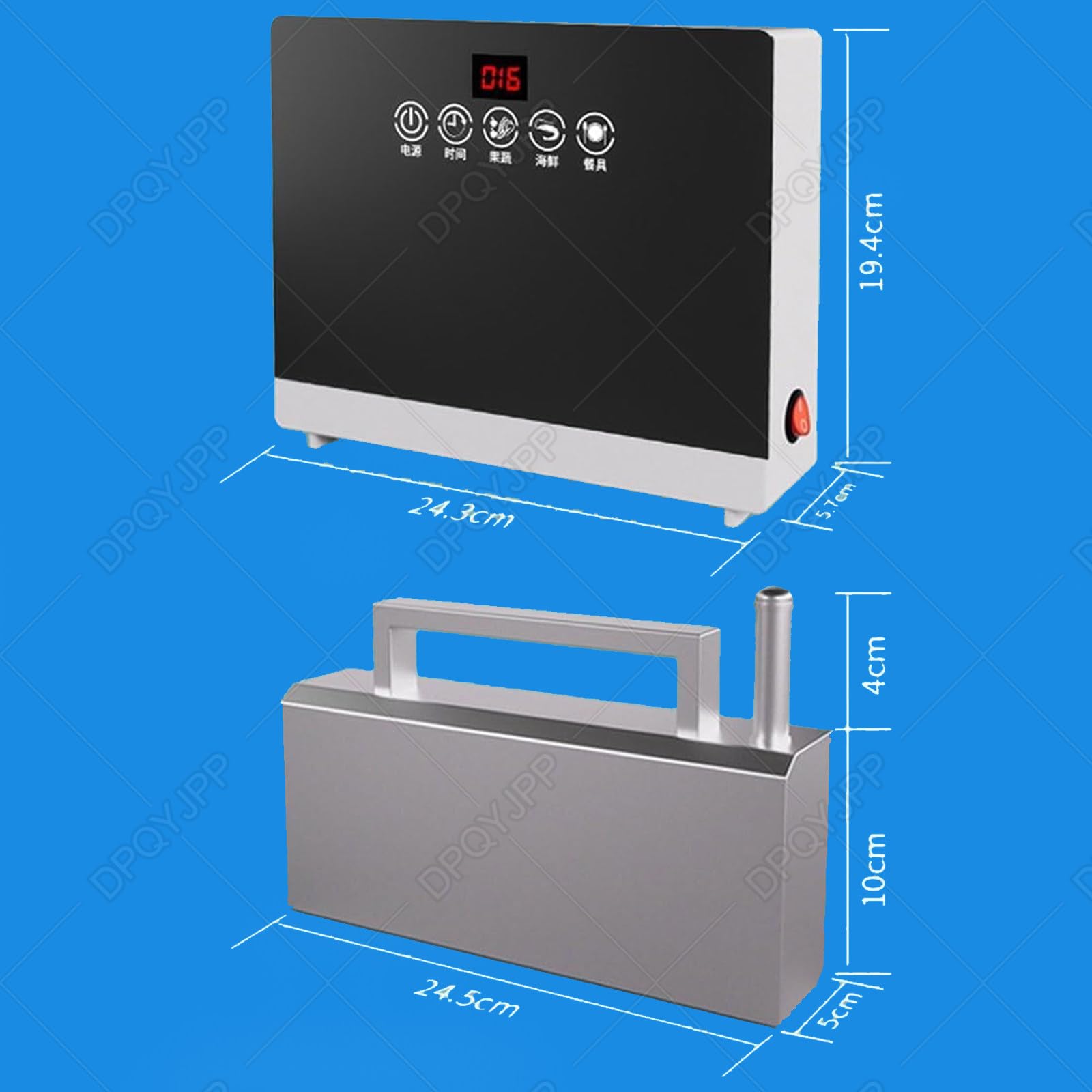 Lave-Vaisselle à ultrasons 380 W avec Commande Tactile pour Fruits et légumes, sans Installation