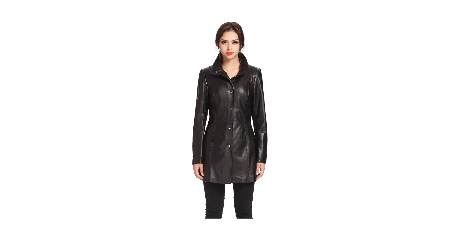 BGSD Women Jocelyn Lambskin Leather Car Coat (Also available in