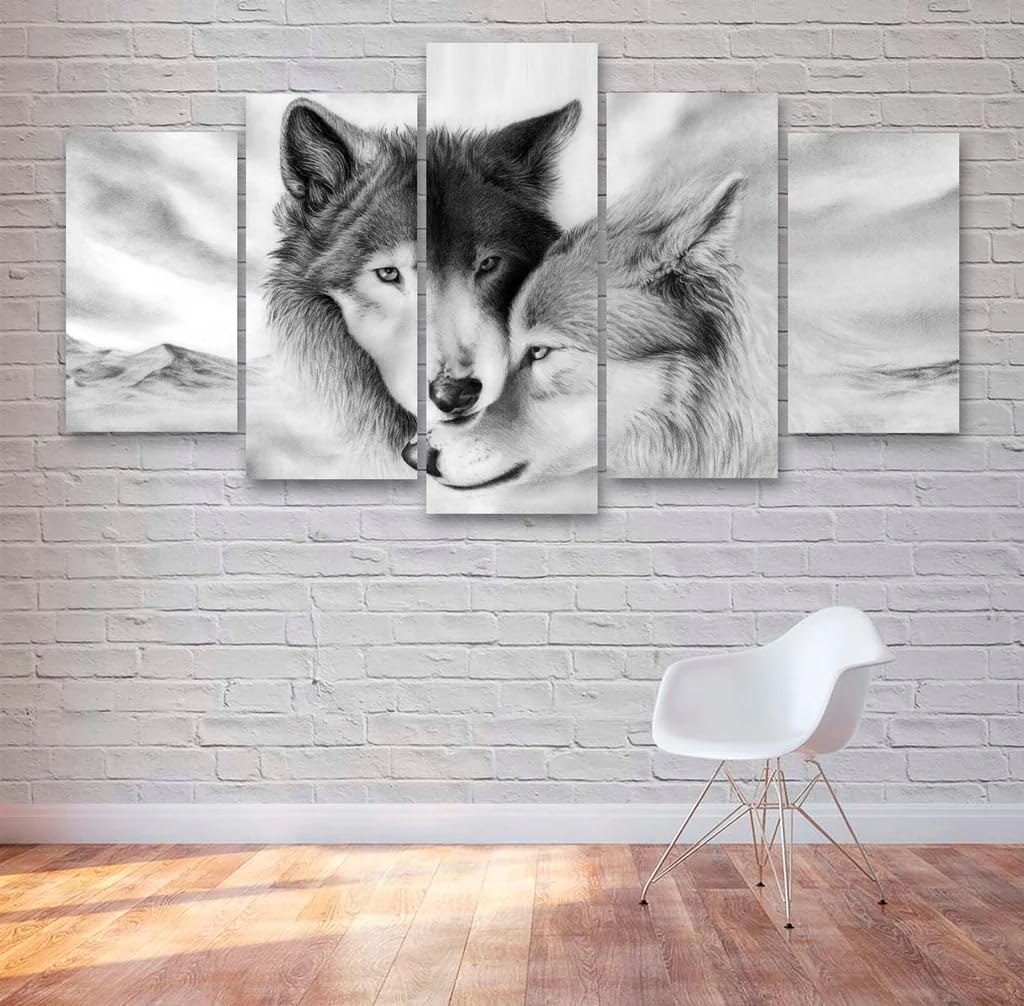 Impression sur toile loups haute définition triptyque luxe - 7