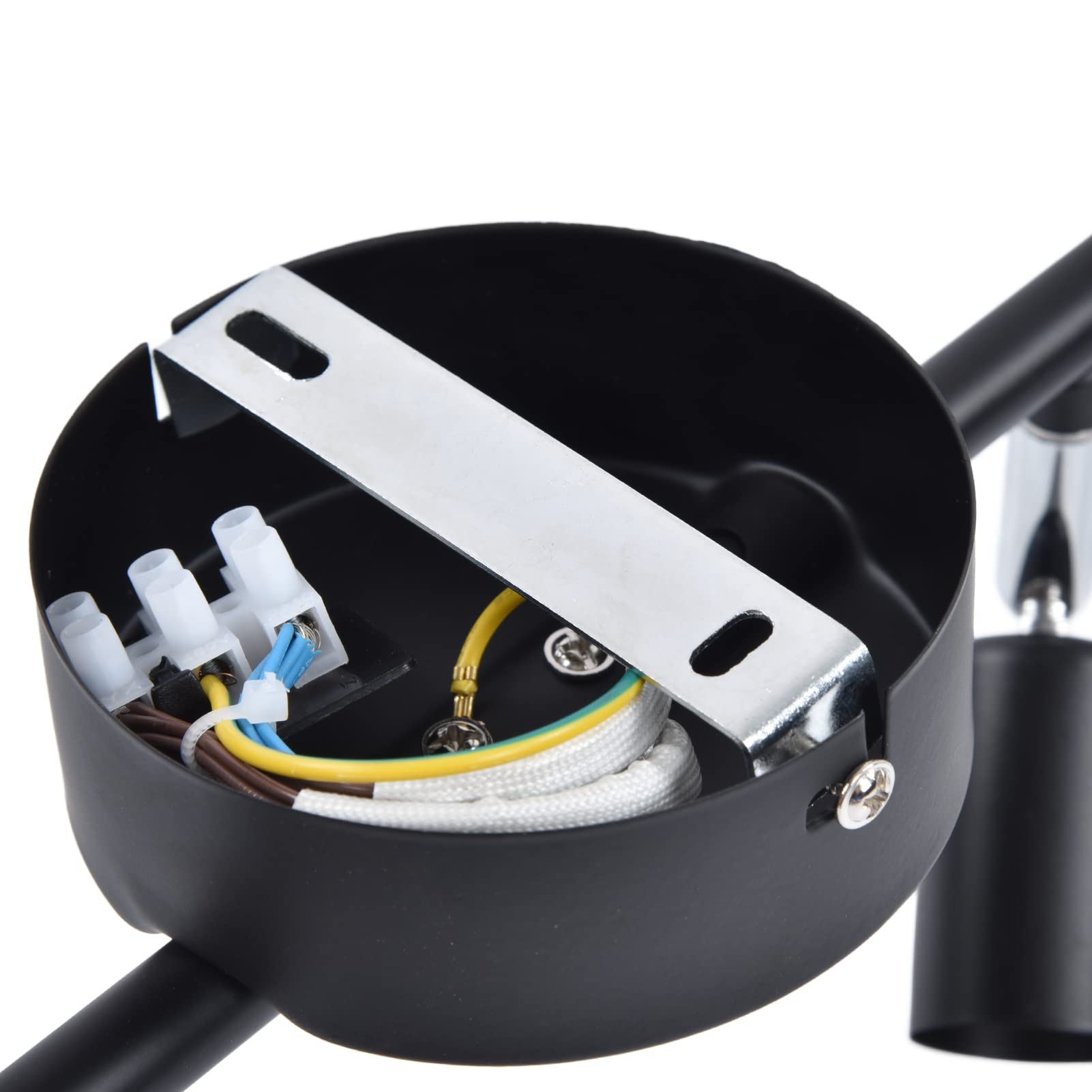 VBESTLIFE Kit Illuminazione Binario a 6 Vie, Plafoniera con Faretti (BLACK)