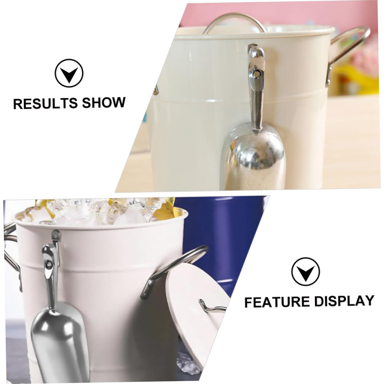 ABOOFAN Seau à Glace de Bar 4, 5 L en Fer Blanc à Couvercle