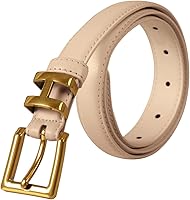 Vista 28 de Cinturón de cuero clásico con hebilla de metal para mujer con vestido de jeans Aah-negro-clásico