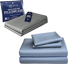Beckham Hotel Collection King Sheet Set 100% Cotton, 500TC Sateen, 4 Open End Pillowcases, 16” Deep Pocket Fitted Sheet, Moisture-Wicking, 6-Piece, Dark Gray