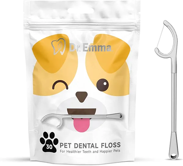 Dr. Emma Dog Tooth Brush Picks Pet Dental Floss for Teeth Cleaning Plaque Remover for Teeth Dental Care for Small to Large Dogs, Cats