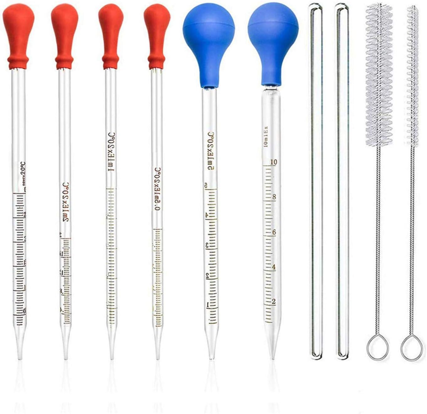Dropping Pipettes, 6 Glass Dropper Pipette Large Silicone Graded
