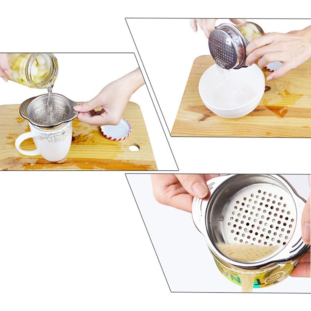 colador de atún de Acero Inoxidable Apto para Uso alimentario, tamiz de Prensa de atún, Tapa de escurridor de Aceite, colador de Aceite, escurridor, fácil de Limpiar, no Absorbe ningún Olor