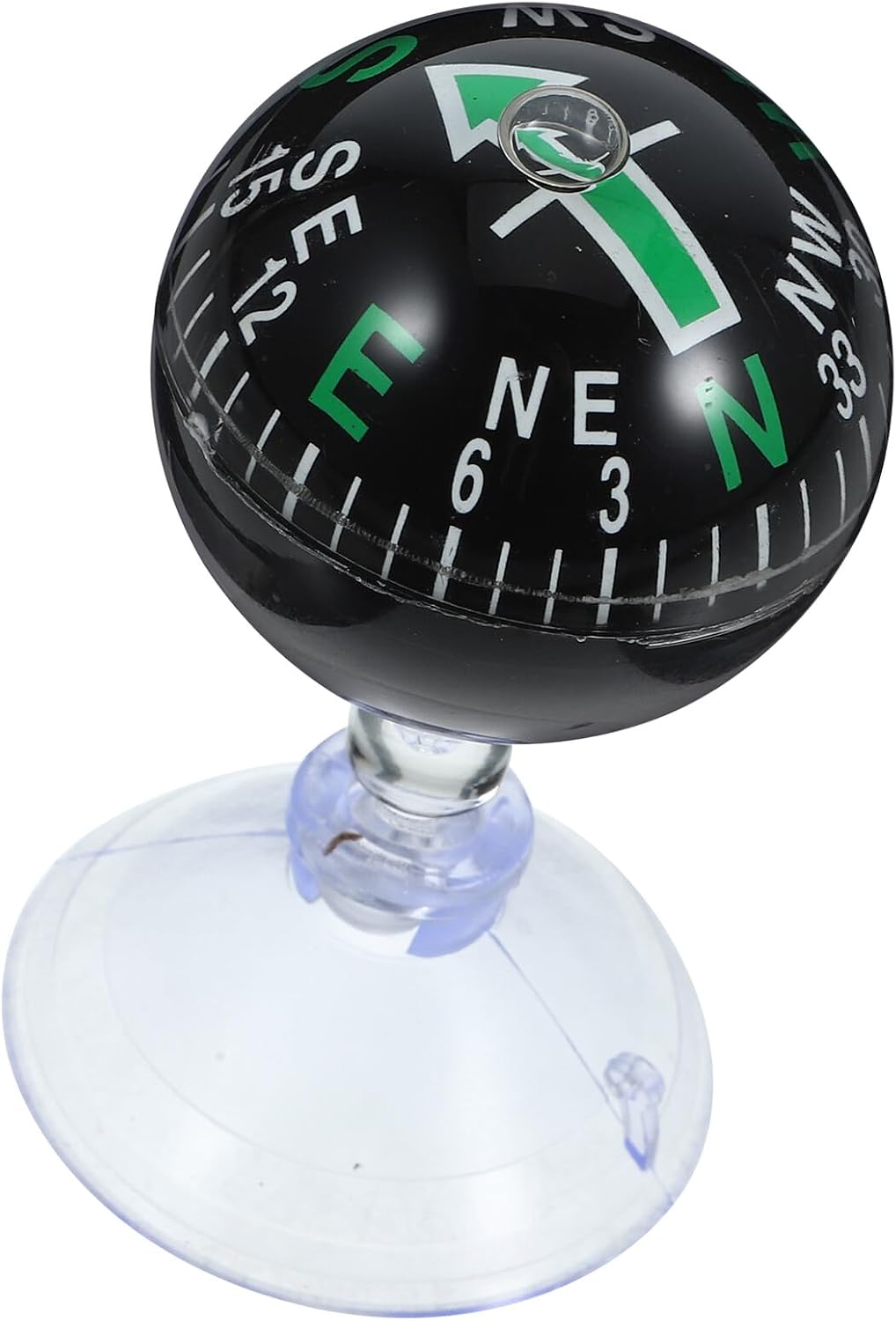 Car Compass Ball 38mm Dashboard Mount Green Mini Portable Automotive and Boat Compass for Car, Truck, Marine Dash Navigation Accessory