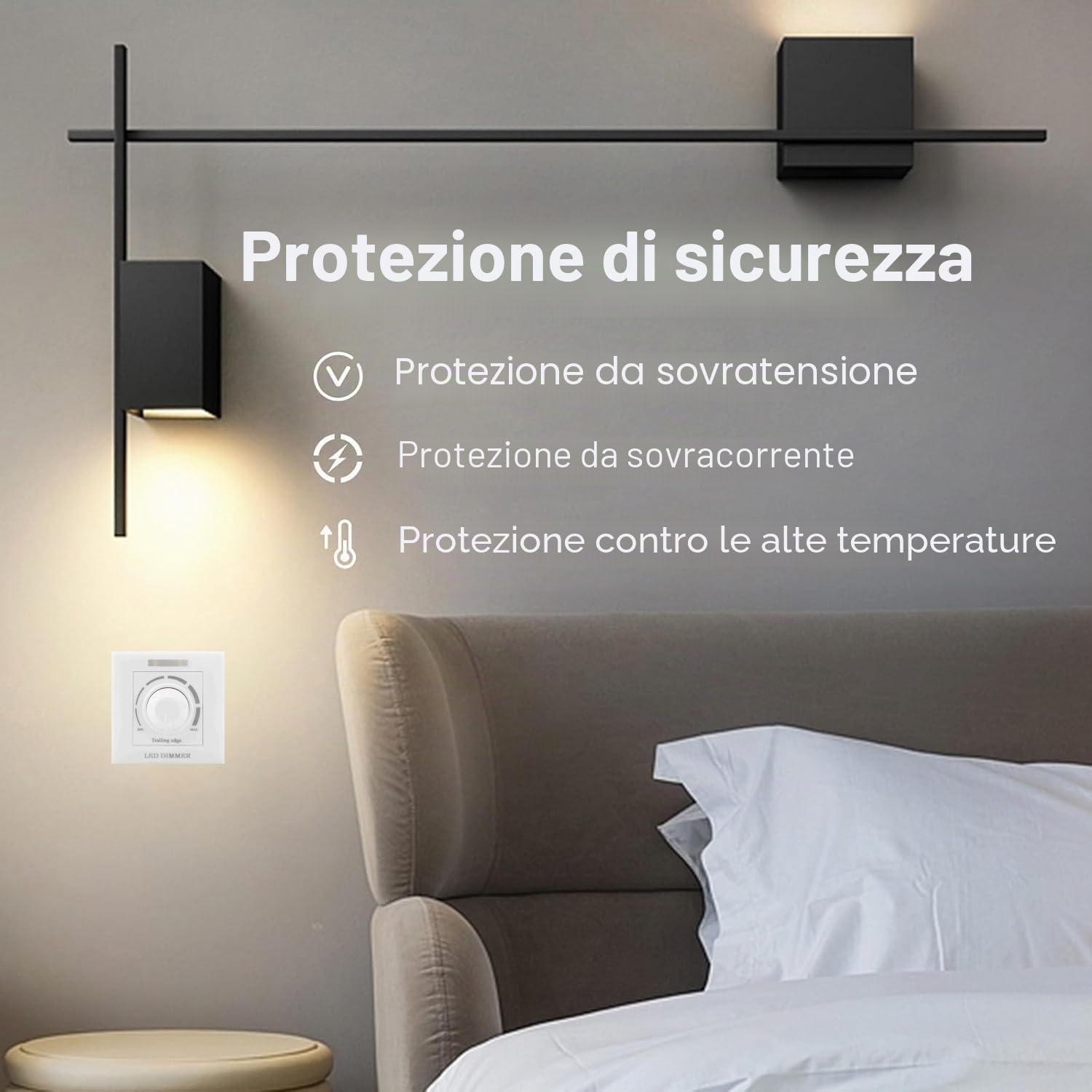 Senza Fili Interruttore Dimmer, Luce LED Luminosità Regolabile Interruttore Parete con Telecomando IR 200W Compatibile per Illuminazione Domestica Commerciale di Intrattenimento ( 220V )