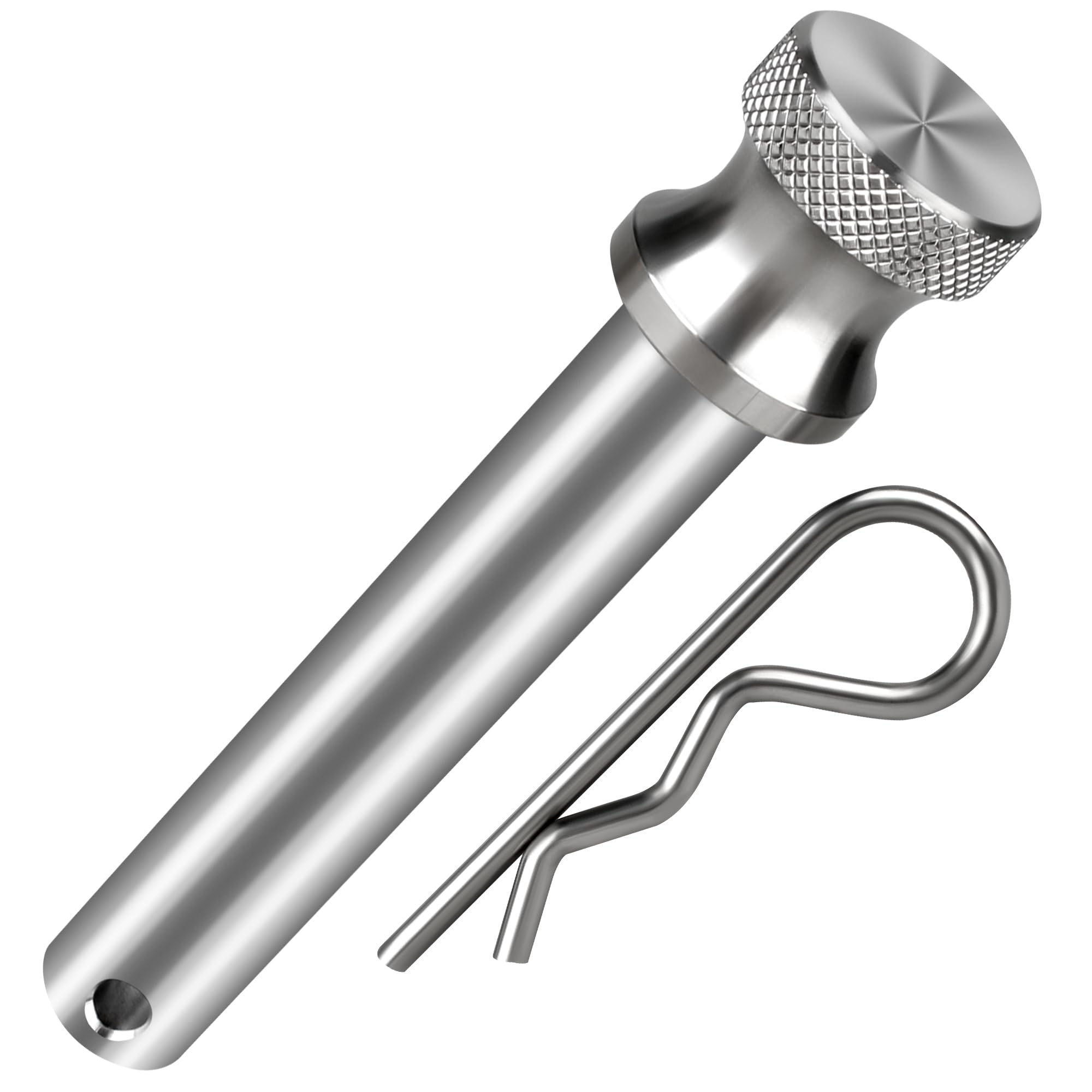 Anhängerkupplungsstifte mit Clips, 5/8 Zoll, Edelstahl, 1,6 cm Anhängerkupplungsstift, passend für 5,1 cm oder 6,3 cm Anhängerkupplungsempfänger, Anhängerkupplungszubehör, 1 Packung Stift
