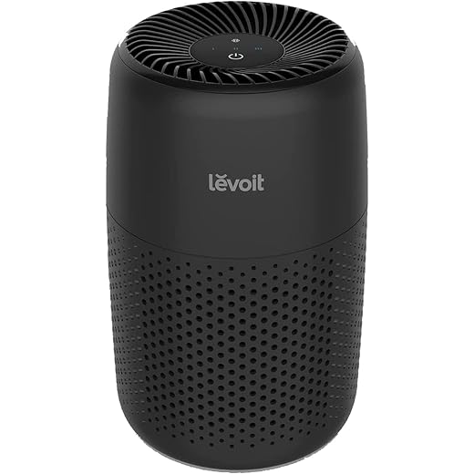 LEVOIT Air Purifiers for Bedroom Home Dorm, AHAM VERIFIDE, 3-in-1 Filter Cleaner With Aroma Pad, Filters Smoke, Allergens, Pet Dander, Odor, Dust, Office, Desktop, Core Mini-P, Black